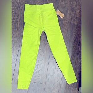 PINk Victoria Secret high waisted, tights, neon, green, medium new with tags